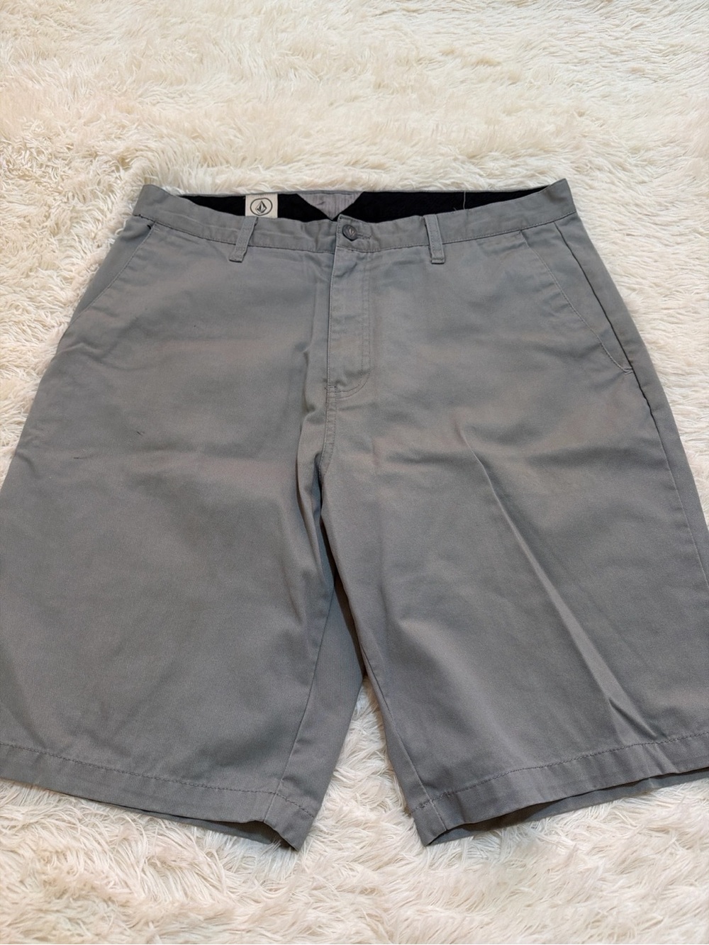 Volcom Men's Light Gray Flat Front Shorts